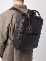 Sac  Dos Business Flandres 2 Compartiments Cuir Etrier Marron flandres EFLA8272-vue-porte